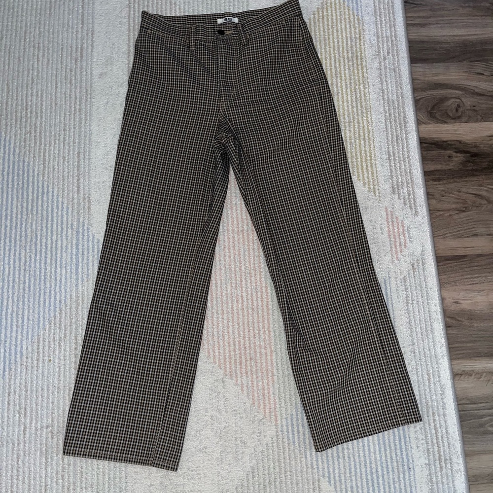 Uniqlo U Houndstooth Patterned Wide Leg Pants size 6